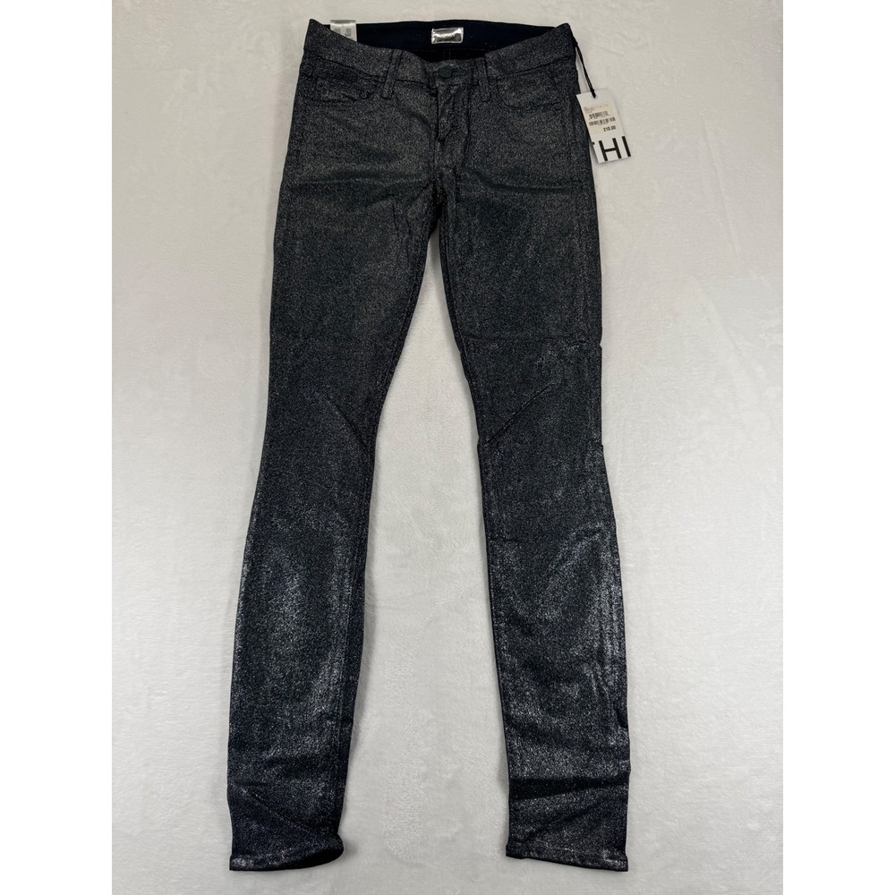 Mother The Looker Skinny Jeans Stone Blue Metallic‎ Shimmer 1001K-142 Womens 24